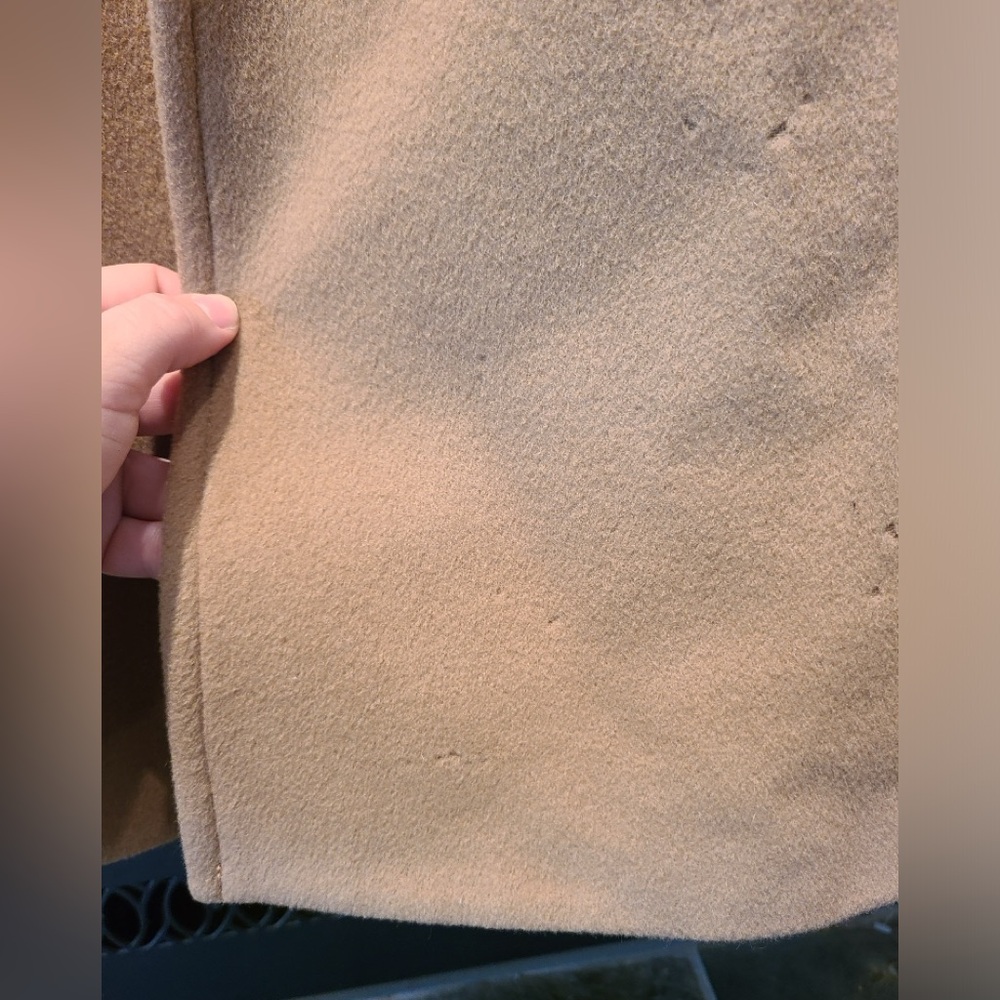J Crew Wool and Cashmere Double Breasted Trench Coat Beige/Camel size 4T lined - Picture 7 of 12